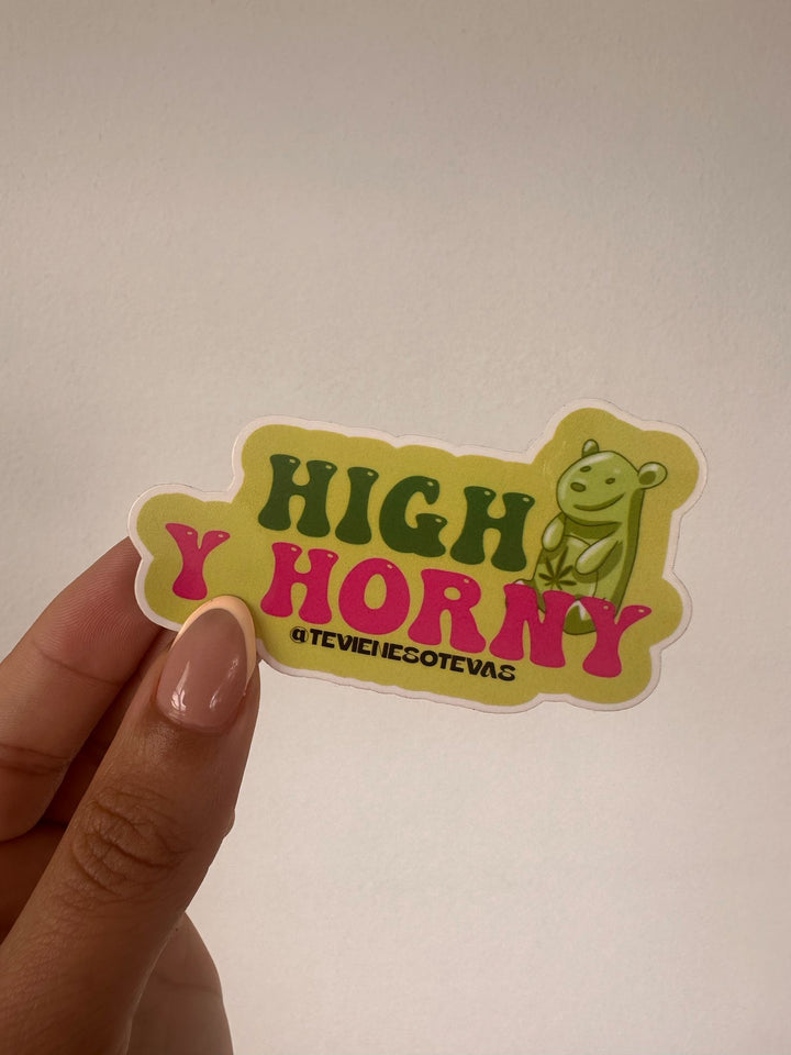 Sticker “High & Horny”